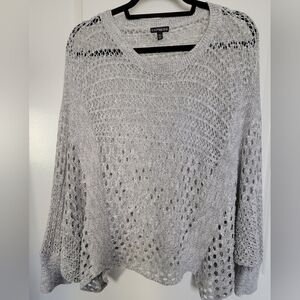 Grey Bat-wing Slouchy Express Sweater, oversized sz M/L, light gray